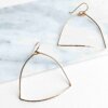 Kai Earrings in 14k Gold Filled or Sterling Silver, 3 inches long with a unique hammered texture.