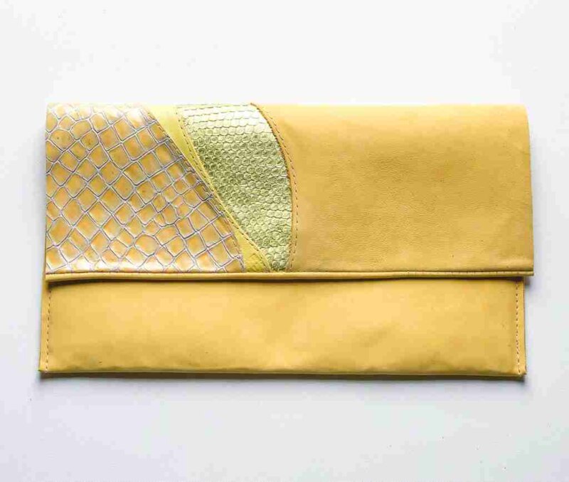 Goli Yellow Patchwork Clutch Bag