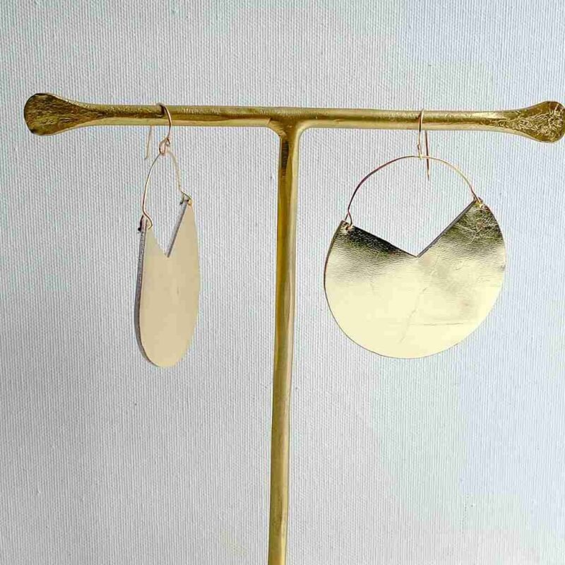 Rayla Gold Leather Earrings