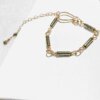 Darrah Bracelet with pyrite stones, adjustable hook closure, available in 14k Gold Filled or Sterling Silver.