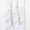 Lulu Earrings in 14k Gold Filled or Sterling Silver with pearl and crystal accents, 5.5 inches long.