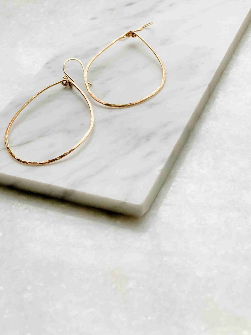 Brielle Teardrop Earrings – Lightly Hammered, Available in Sterling Silver or 14K Gold Filled, Multiple Sizes