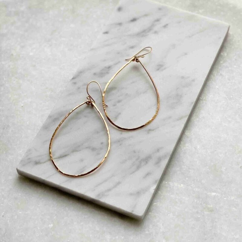 Brielle Teardrop Earrings – Lightly Hammered, Available in Sterling Silver or 14K Gold Filled, Multiple Sizes