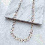 Infinity Necklace in 14k Gold Filled or Sterling Silver with adjustable hook closure, up to 20 inches long.