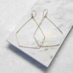 Hammered Geometric earrings in gold fill or sterling silver.