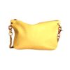 Fraya Yellow Leather Handbag with Brass Chain and Fringe Pocket