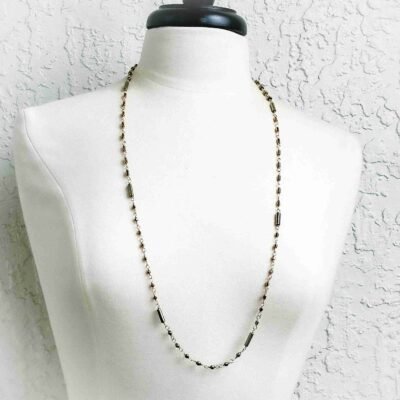 Versatile Ivy Necklace in 14K Gold with Pyrite and Hematite Beads