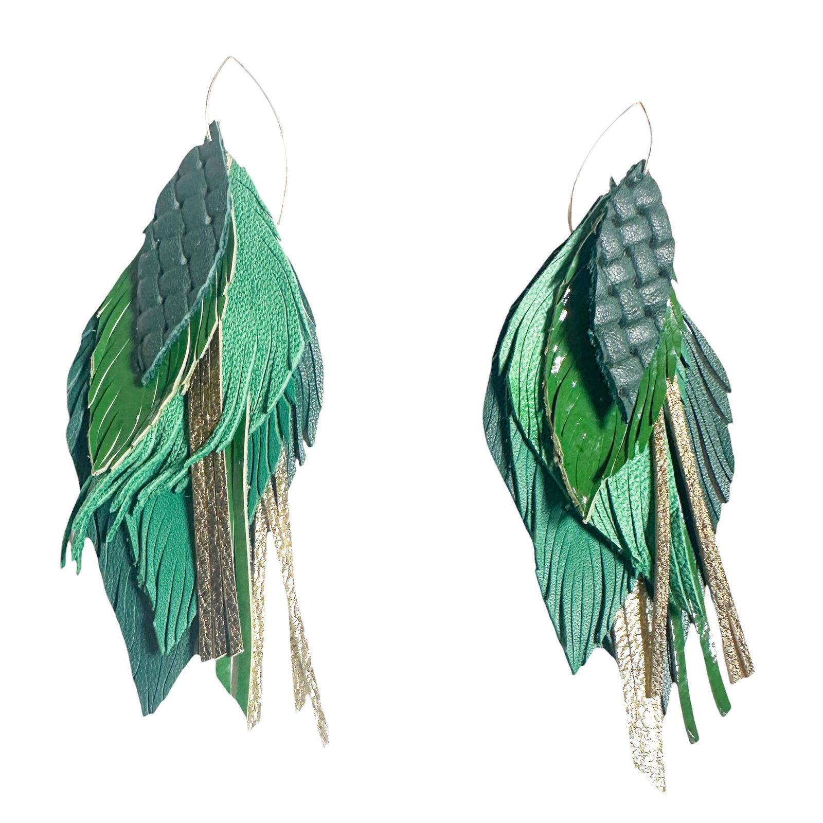 Harlow Leather Feather Earrings