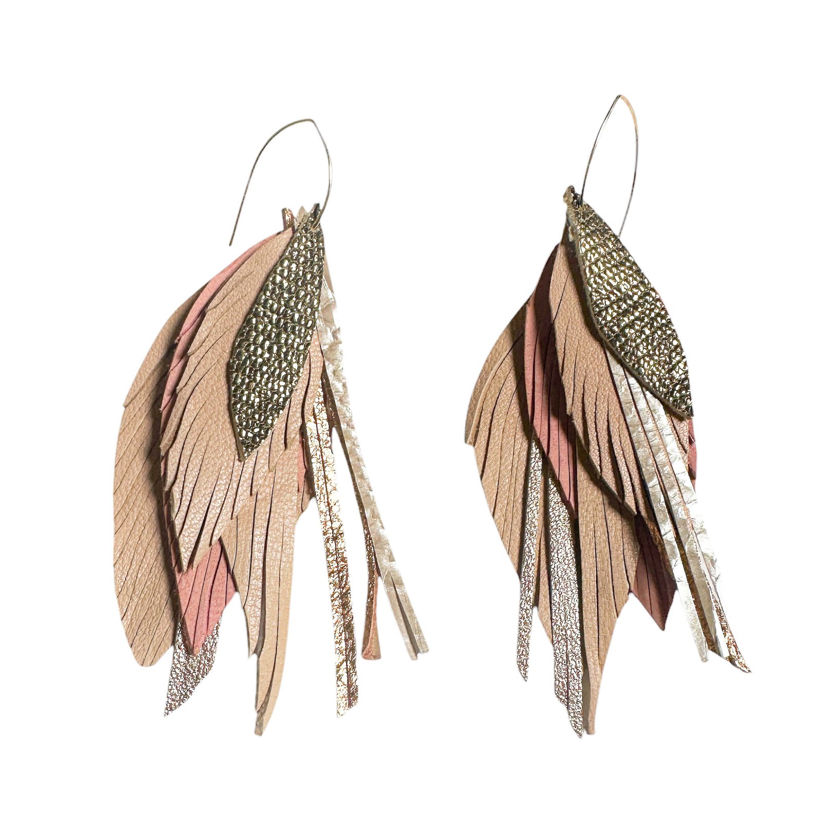 Harlow Leather Feather Earrings
