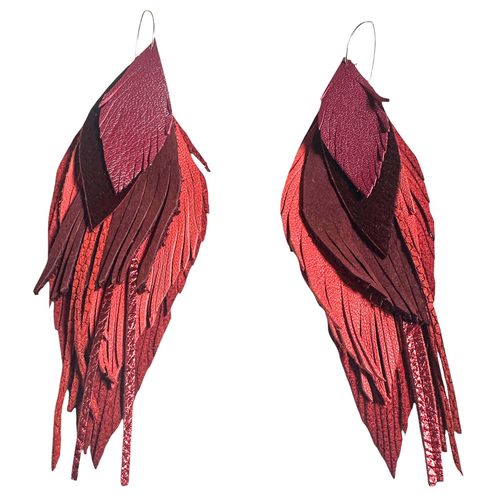 Harlow Leather Feather Earrings