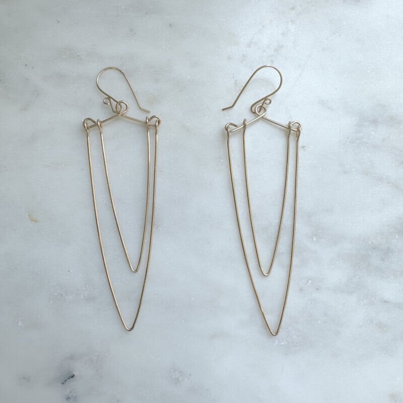 Gracie Earrings – Long Lightweight 14K Gold Filled or Sterling Silver Earrings